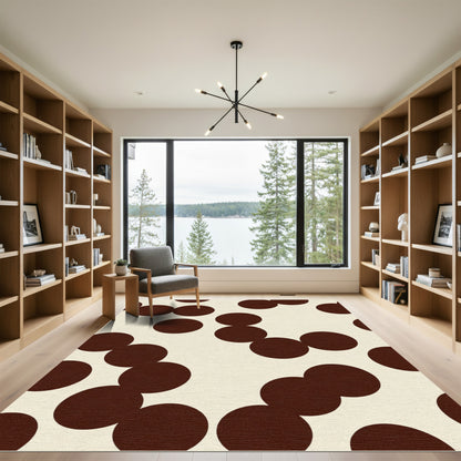 Deep Brown Circles Scatter Rug