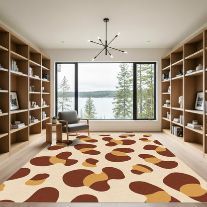 Brown And Tan Blob Shapes Rug
