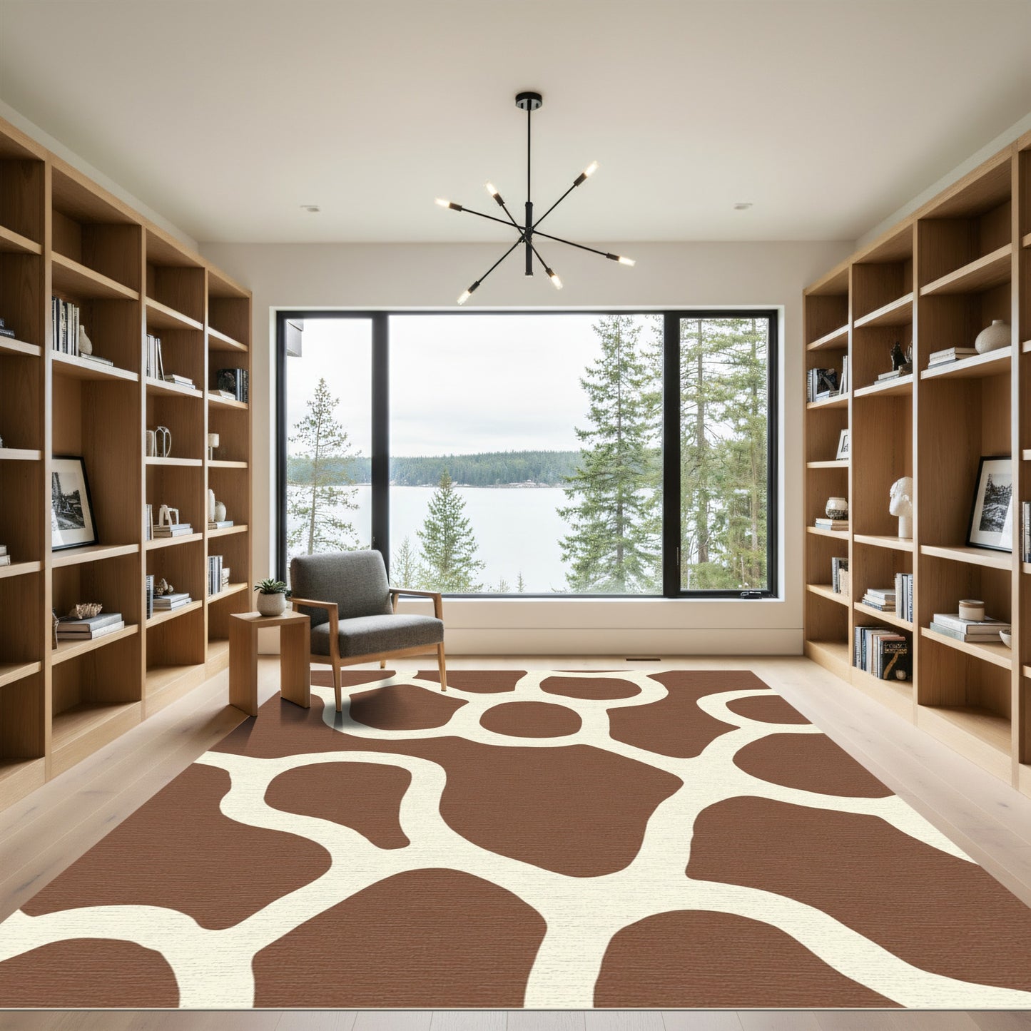 Brown Cream Organic Giraffe Spot Rug