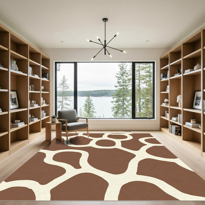 Brown Cream Organic Giraffe Spot Rug