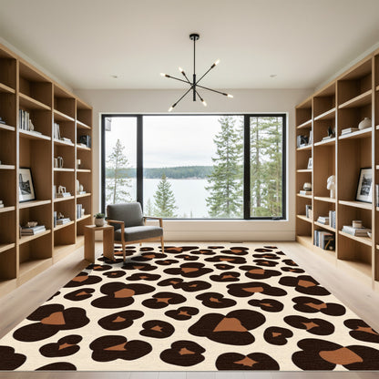 Leopard Spot Print Ochre Rug