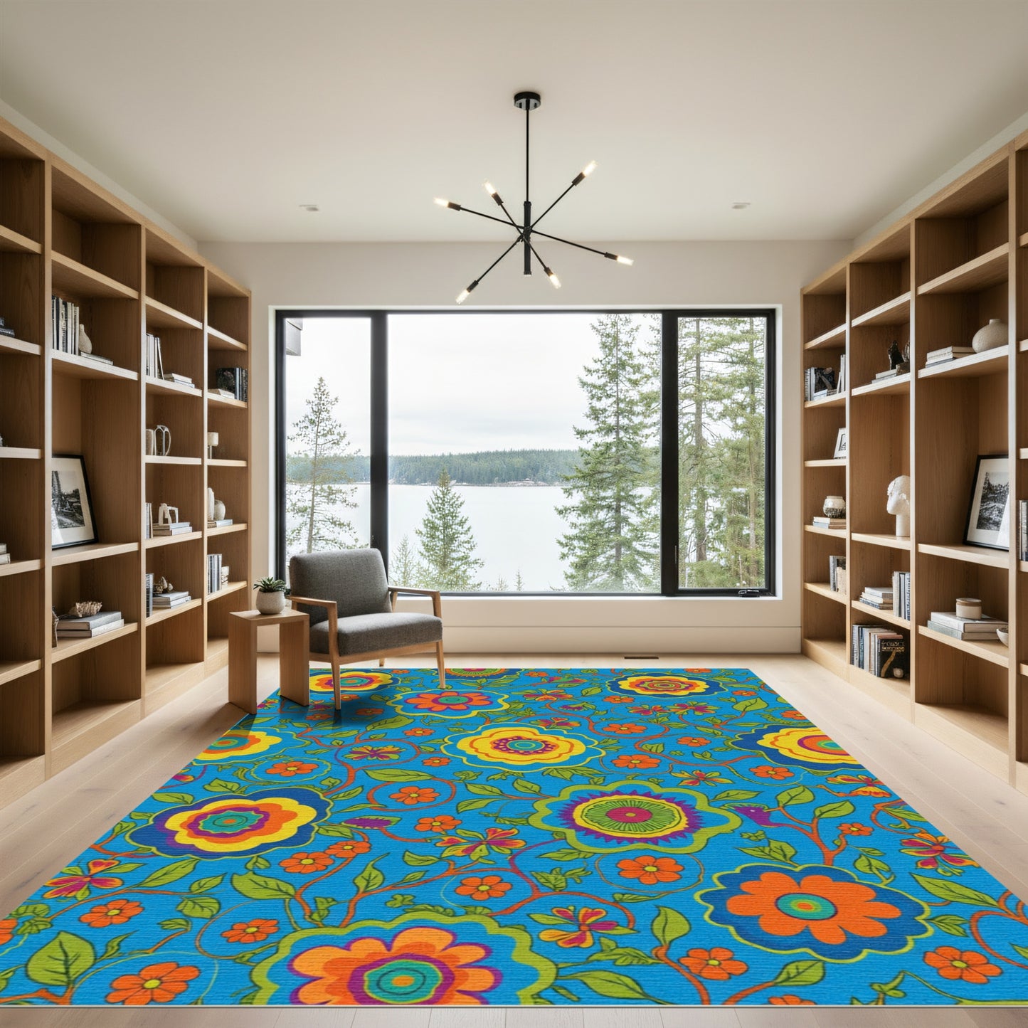Groovy Retro Floral Bloom Rug