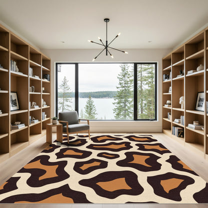Safari Animal Spots Brown Cream Rug