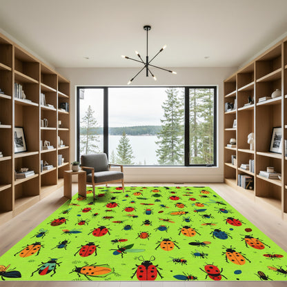 Whimsical Insect Garden Ladybug Collection Rug