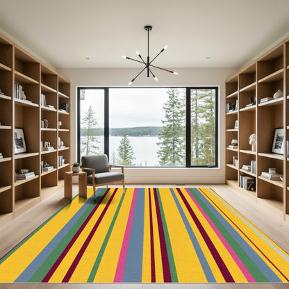 Colorful Vertical Stripe Mix Rug