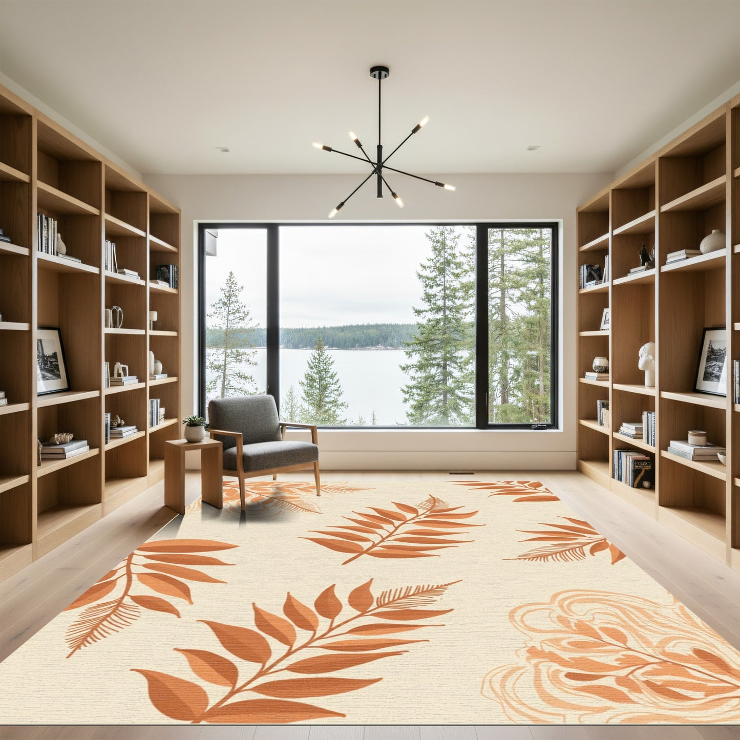 Terra Cotta Botanical Arrangement Rug
