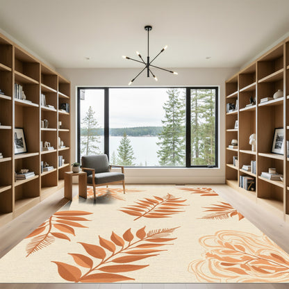 Terra Cotta Botanical Arrangement Rug