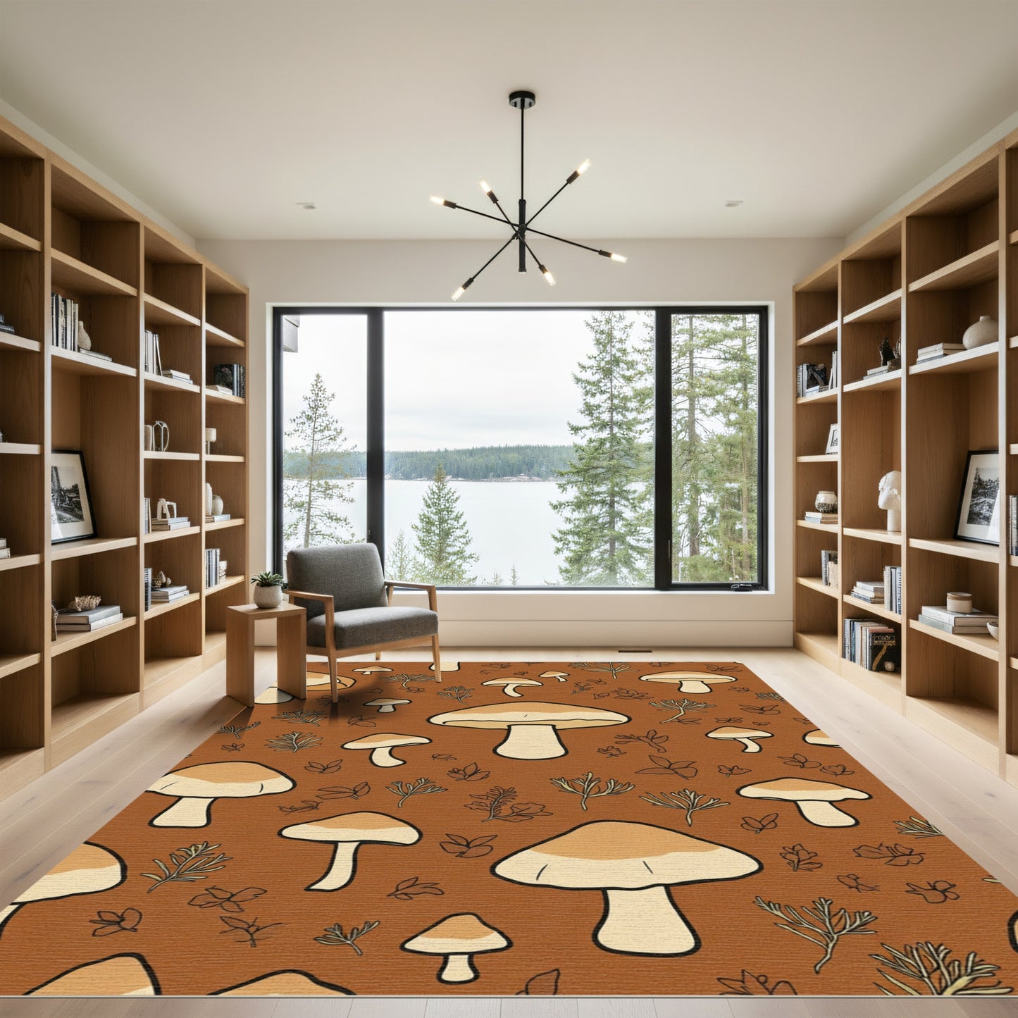 Autumn Mushroom Woodland Creatures Rug