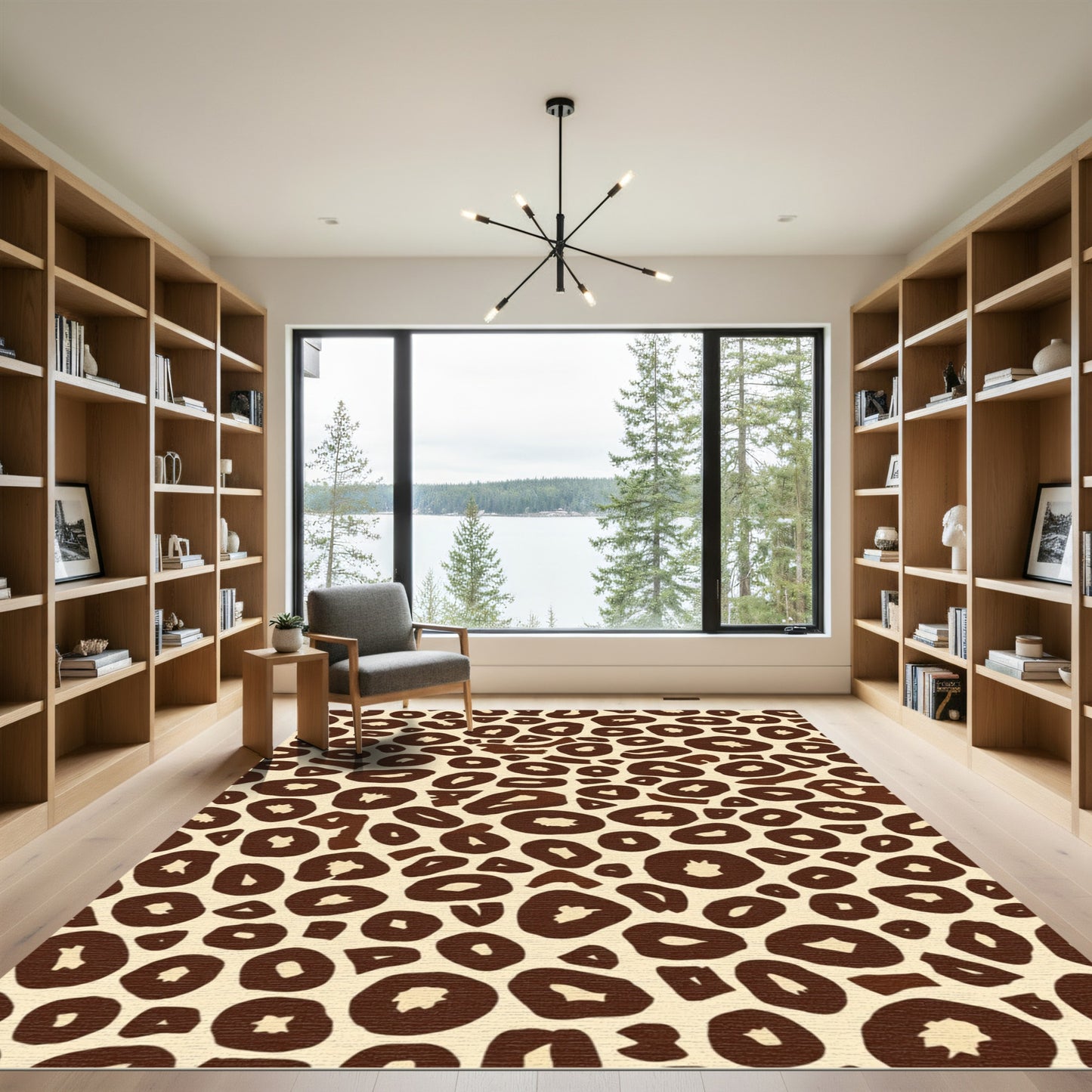 Brown Leopard Spots Texture Rug