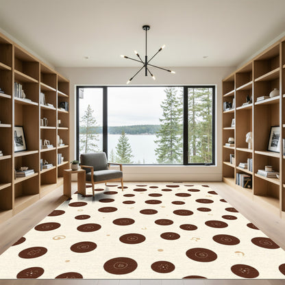 Chocolate Brown Polka Dot Whimsical Rug