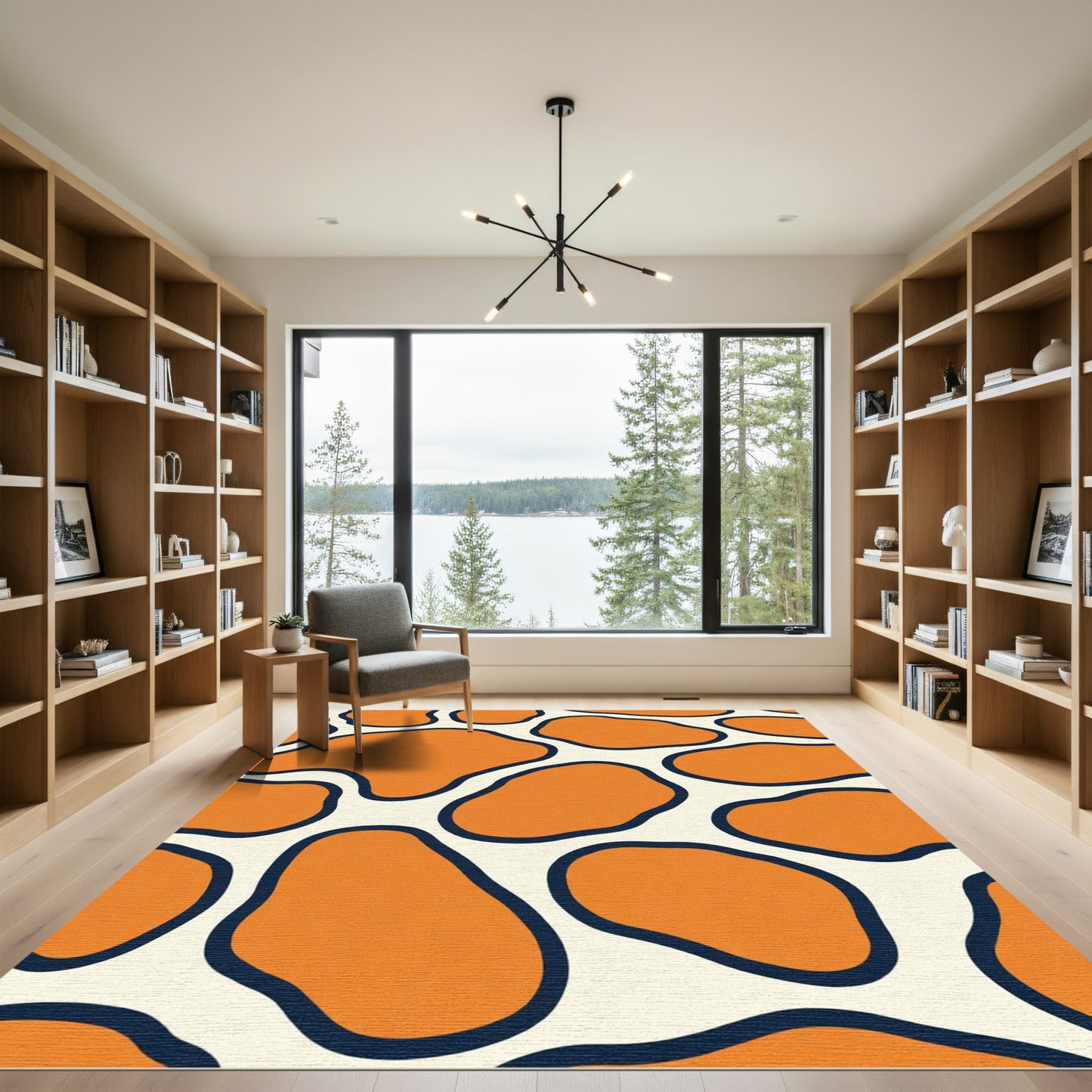 Orange Creamy Blob Organic Flow Rug