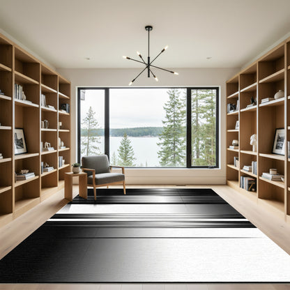 Modern Gray Ombre Striped Rug