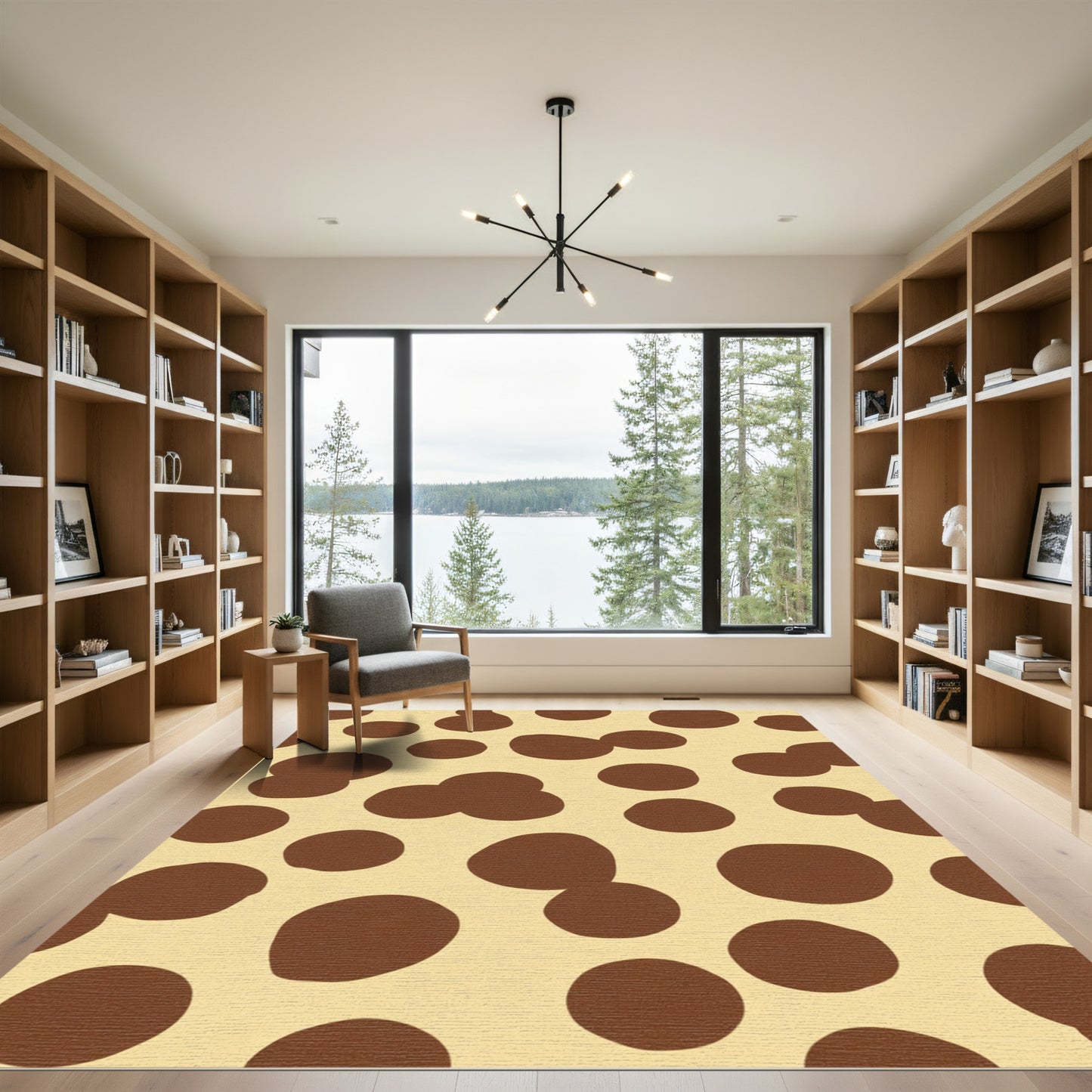 Brown Cream Polka Dot Rug