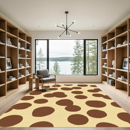 Brown Cream Polka Dot Rug