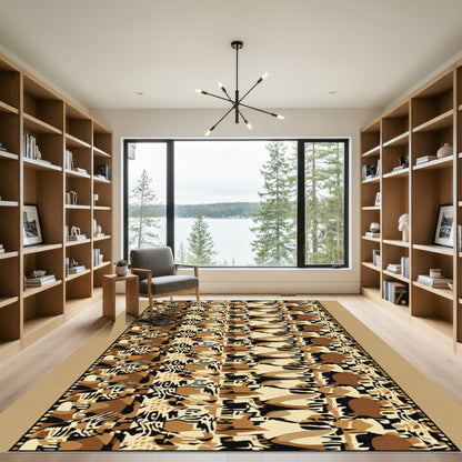 Earthy Camouflage Animal Print Rug