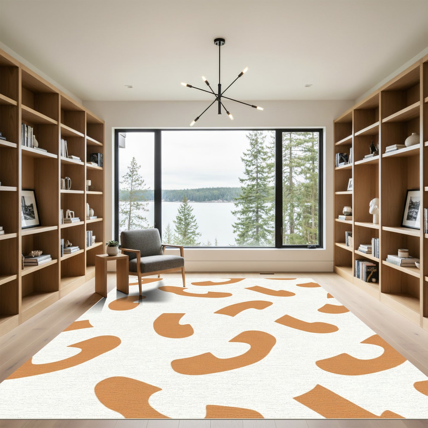 Burnt Orange Abstract Lumps Rug