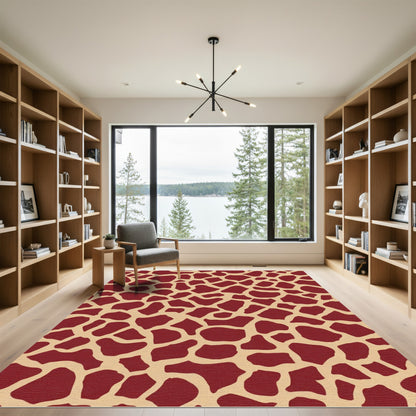 Crimson Tan Giraffe Spots Rug