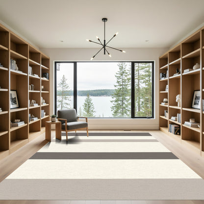 Neutral Tones Wide Stripe Rug
