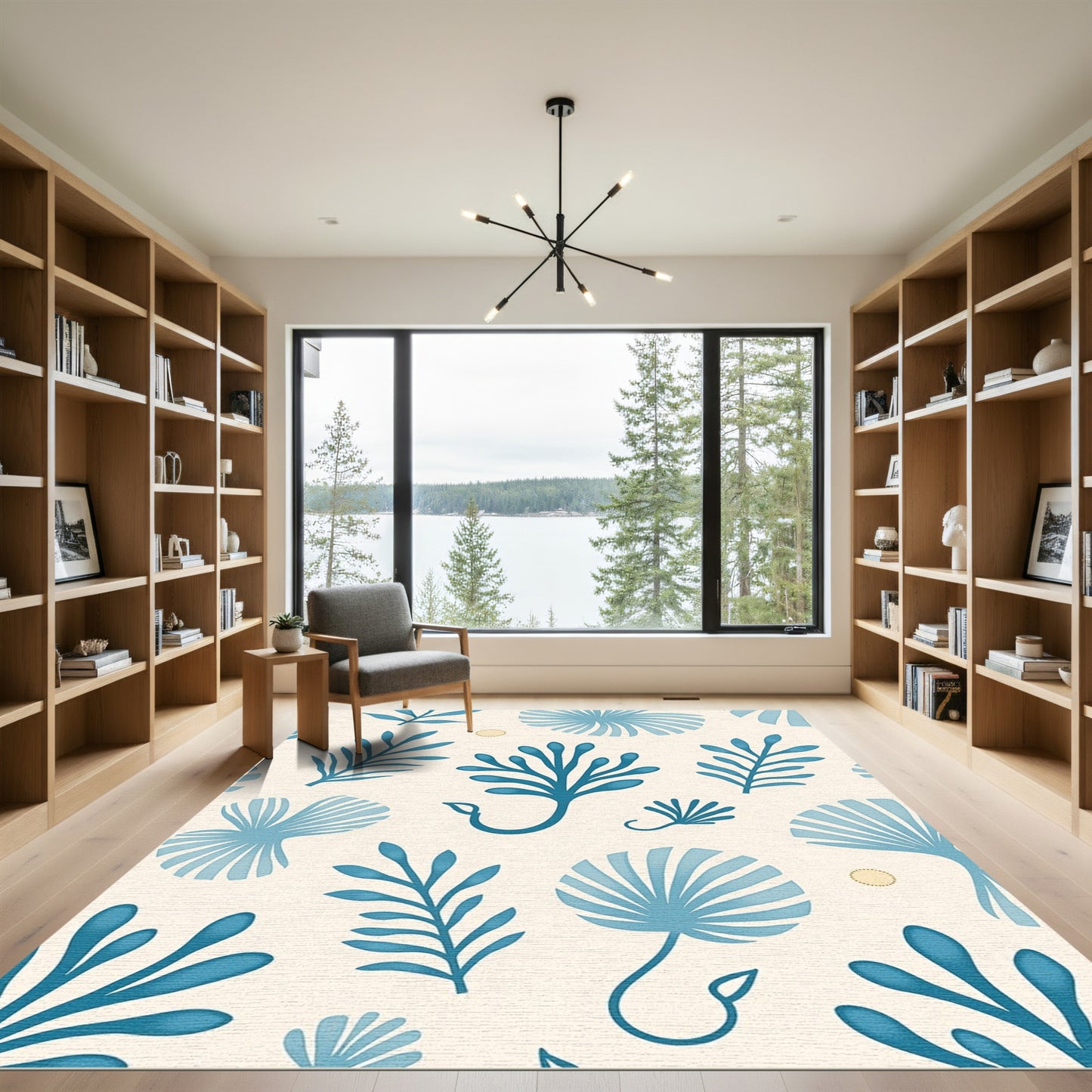 Coastal Blue Sea Kelp Botanical Rug