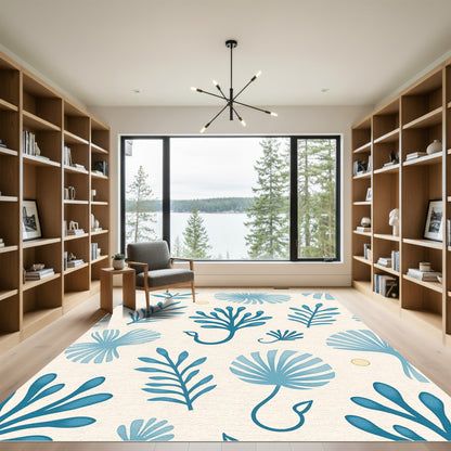 Coastal Blue Sea Kelp Botanical Rug