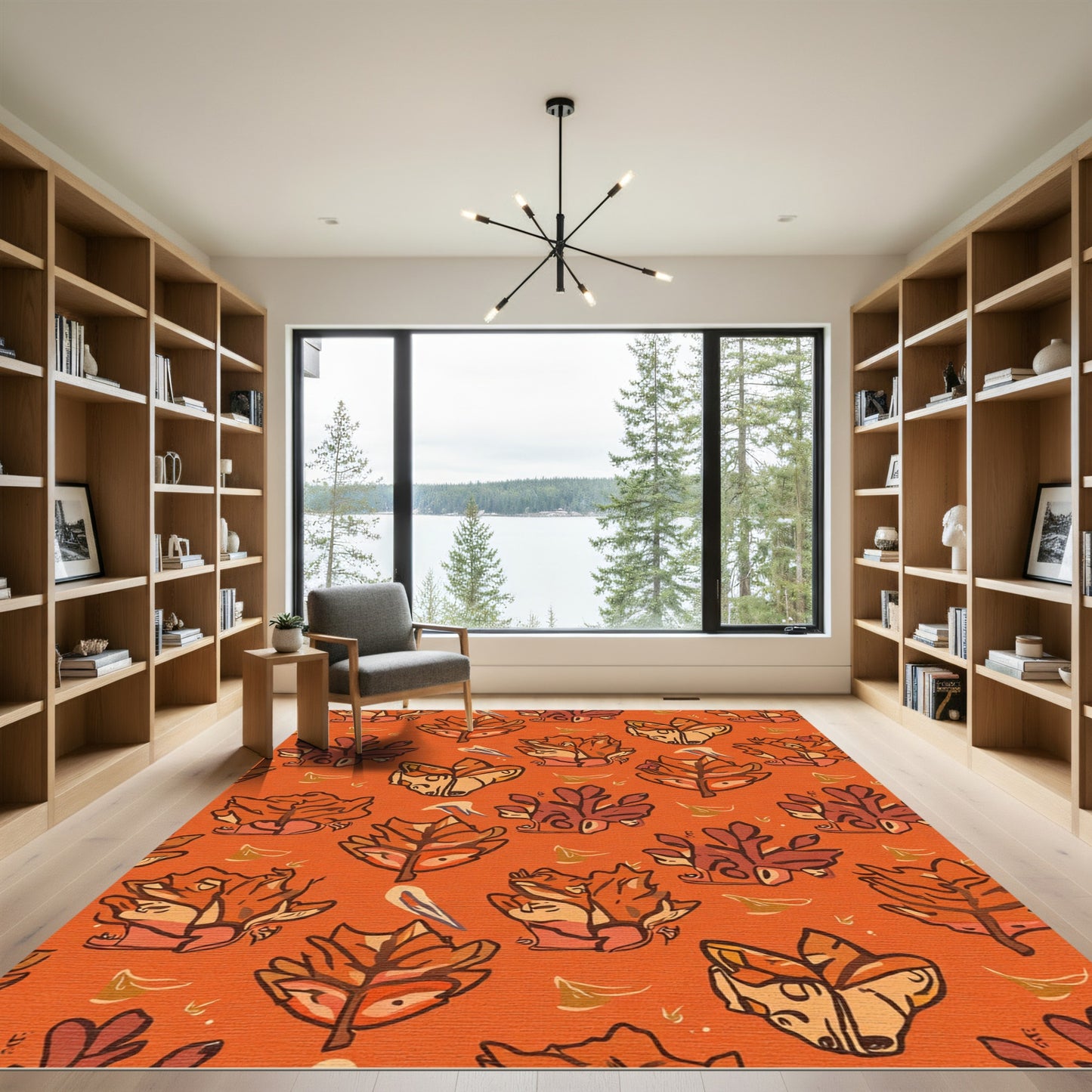 Whimsical Autumn Fox Foxes Foliage Rug