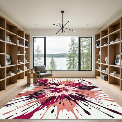 Crimson Pink Splash Explosion Rug