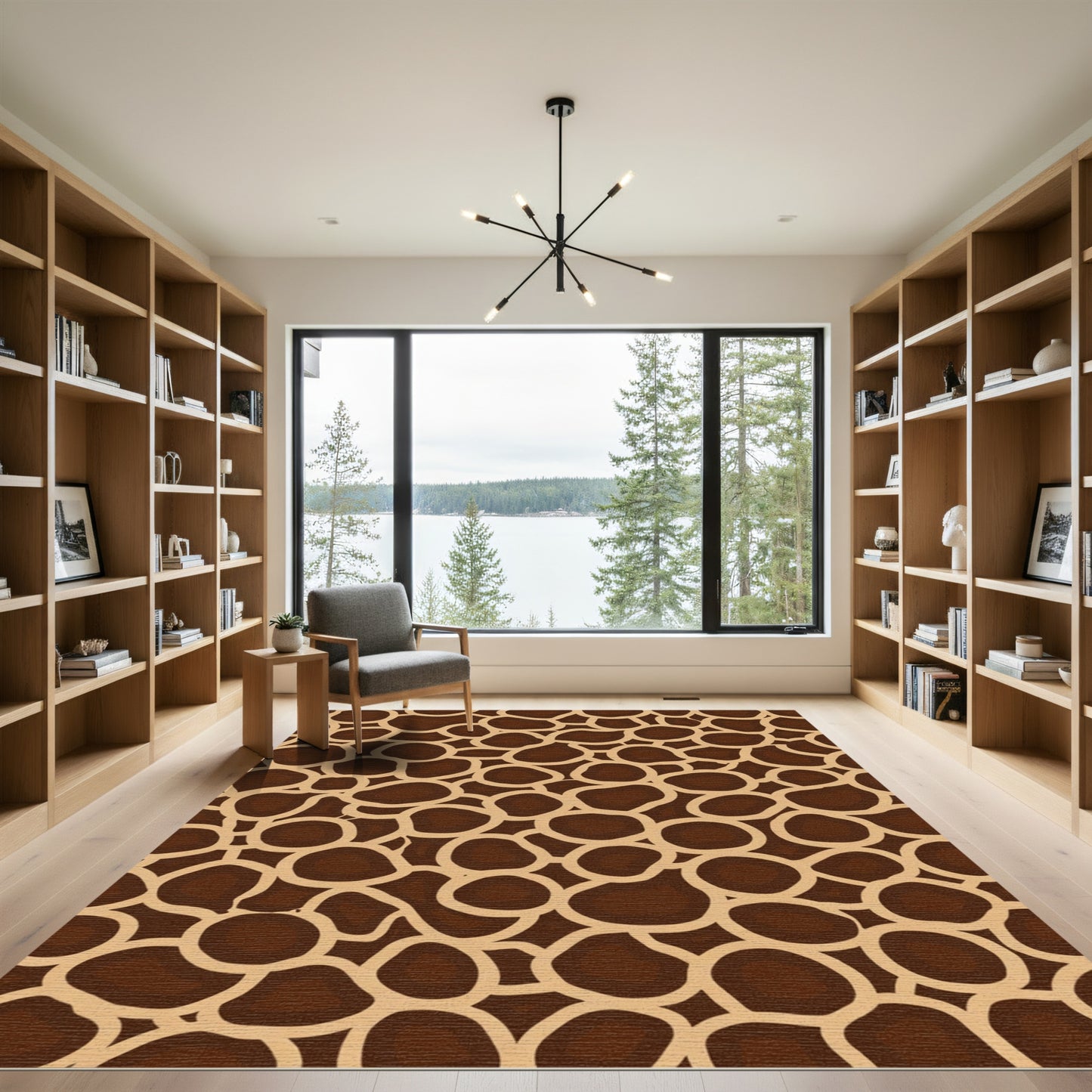 Cocoa Brown Organic Patchwork Rug