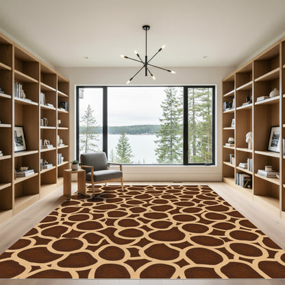 Cocoa Brown Organic Patchwork Rug
