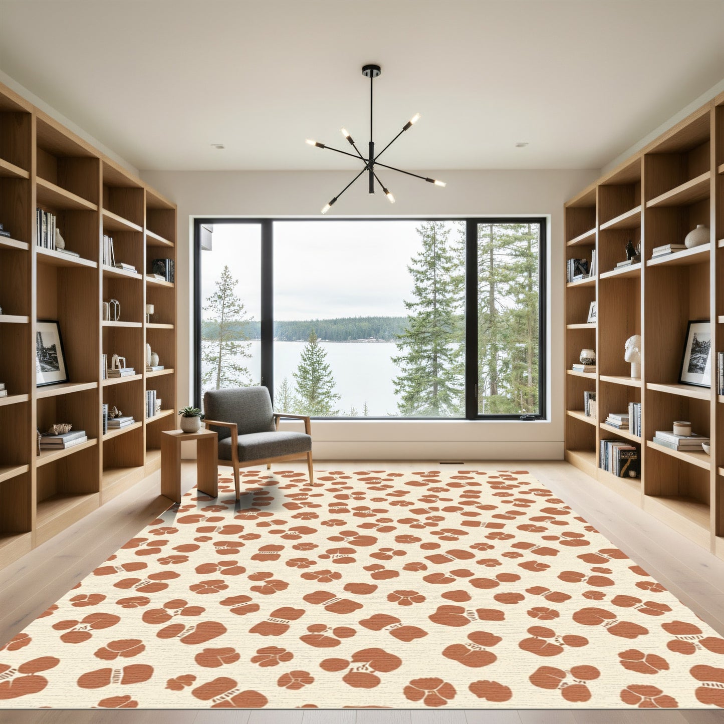 Terracotta Bloom Scattered Composition Rug