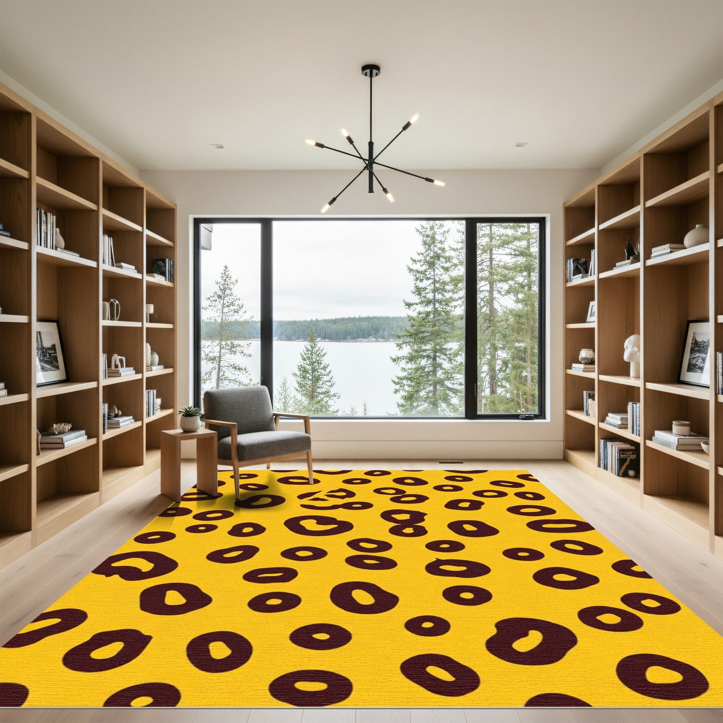 Golden Yellow Spotted Animal Hide Rug