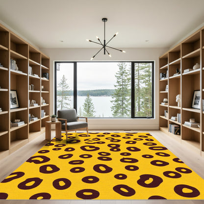 Golden Yellow Spotted Animal Hide Rug