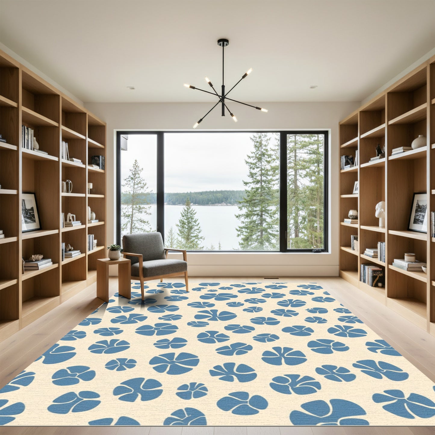 Cerulean Bloom Scatter Rug