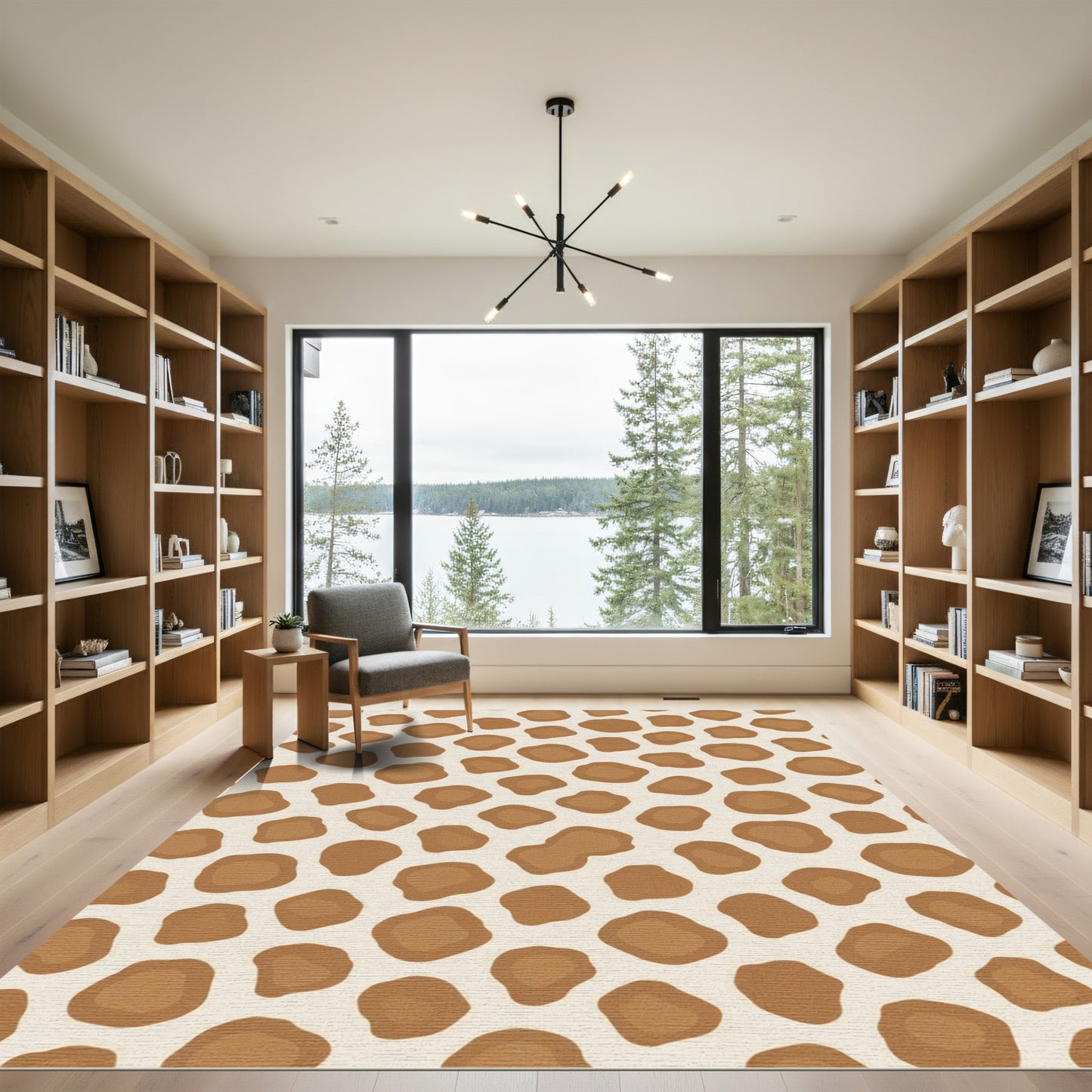 Brown Tan Spots Scattered Rug