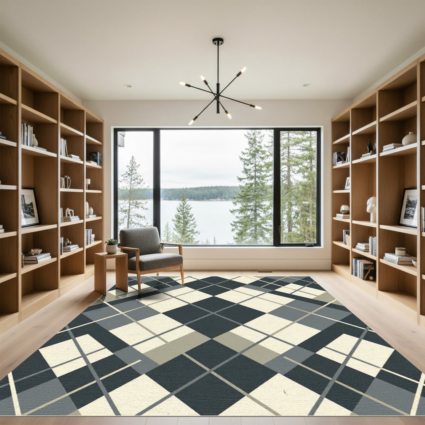 Classic Diamond Intersecting Lines Rug