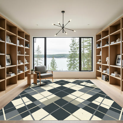 Classic Diamond Intersecting Lines Rug