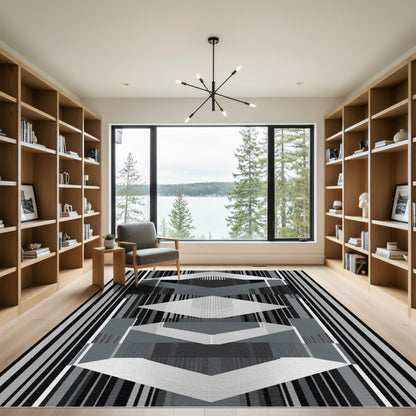 Monochromatic Geometric Layered Stripe Rug