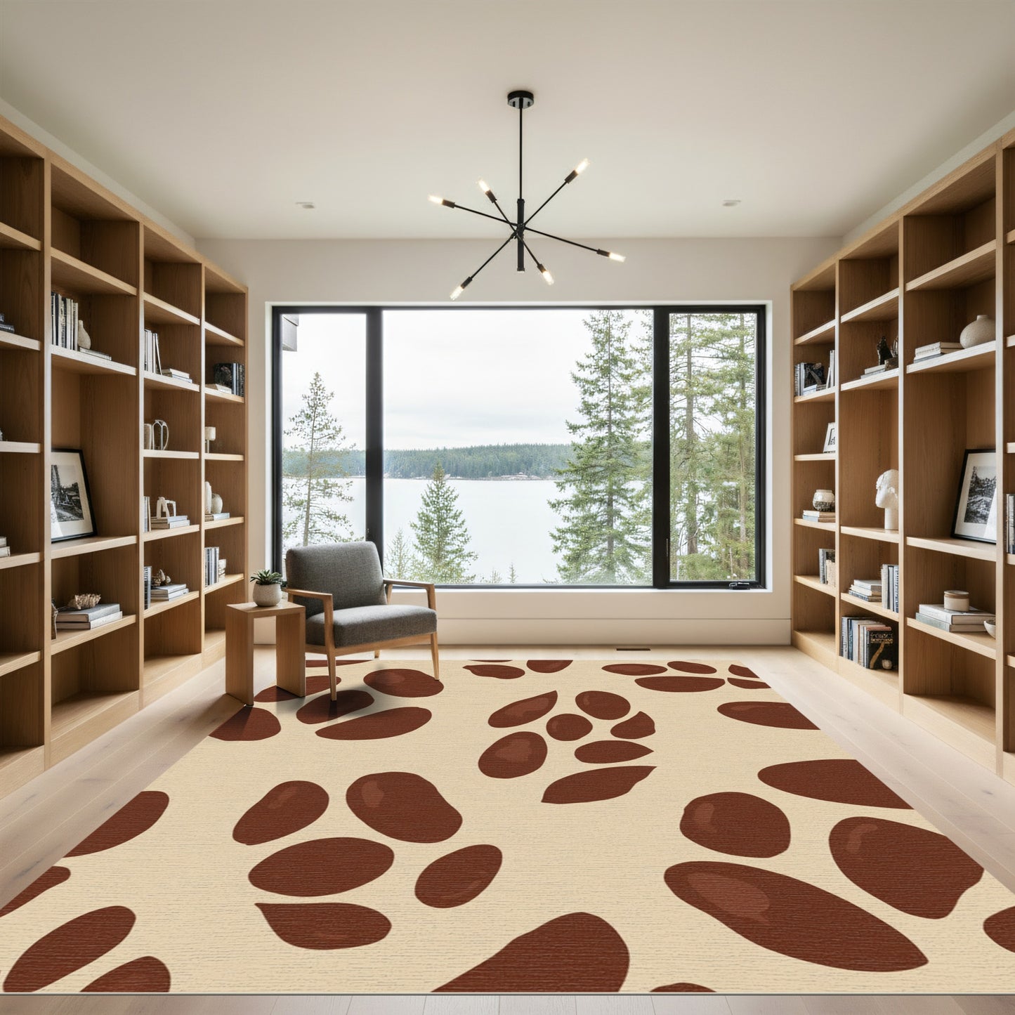 Brown Coffee Bean Abstract Rug