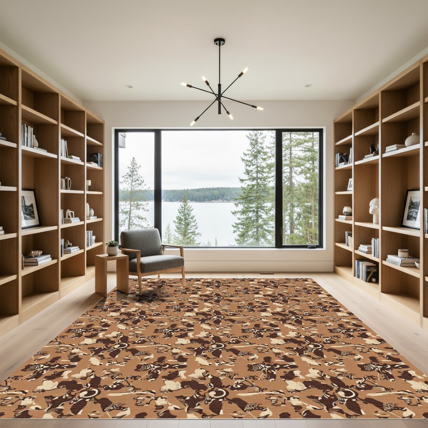 Abstract Earthy Bloom Medallion Rug