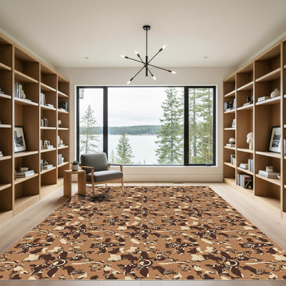 Abstract Earthy Bloom Medallion Rug