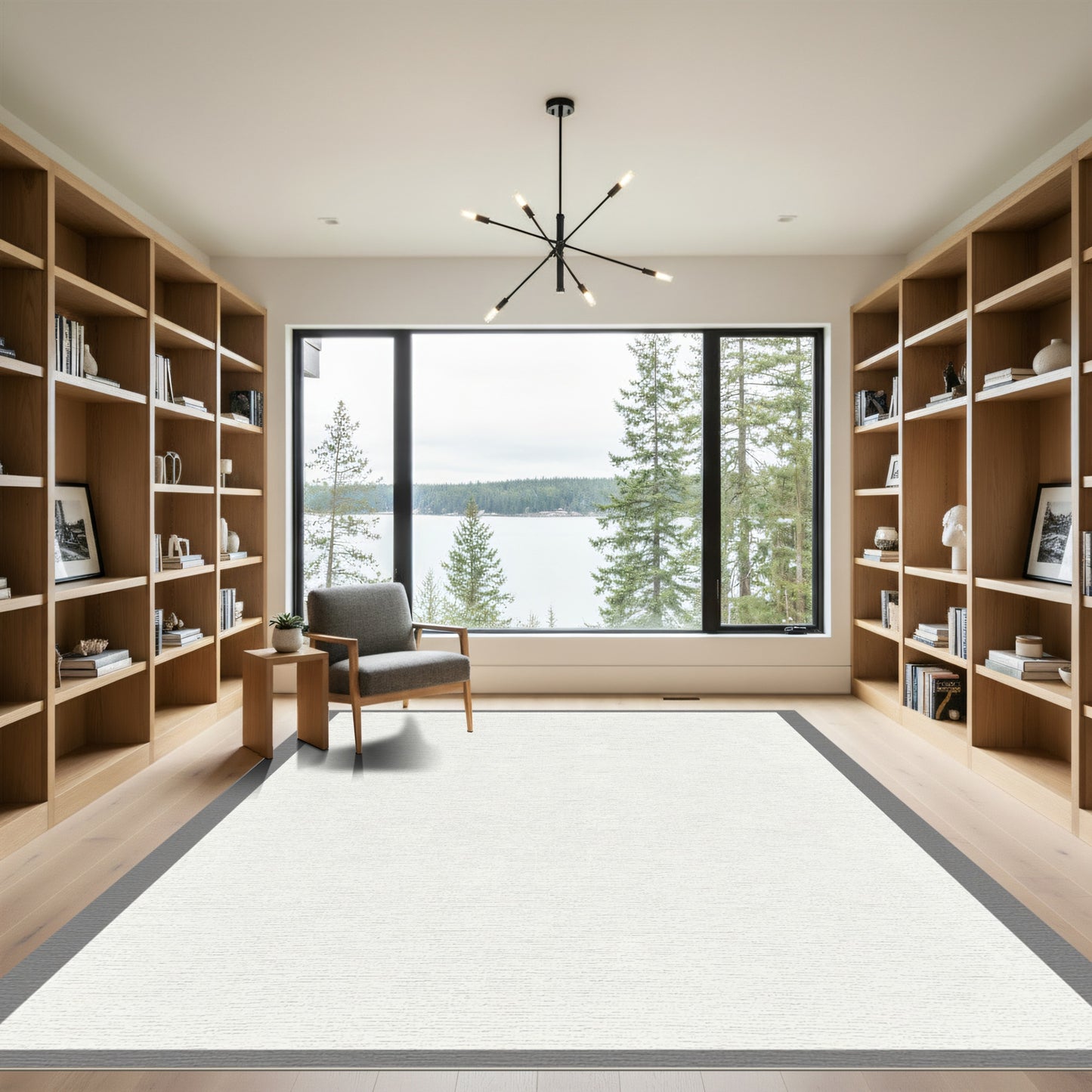 Subtle Beige Textured Diamond Rug