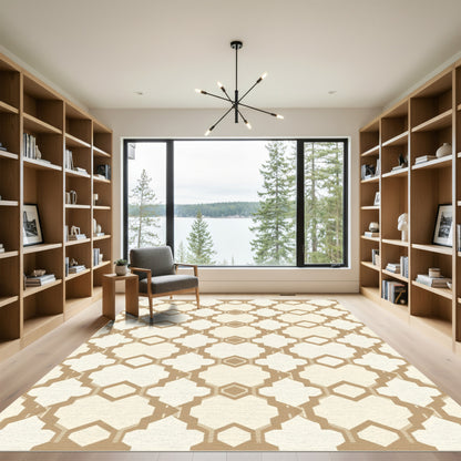 Geometric Sepia Link Arabesque Rug