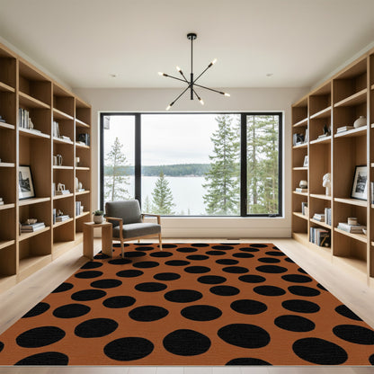 Brown Black Polka Dot Rug