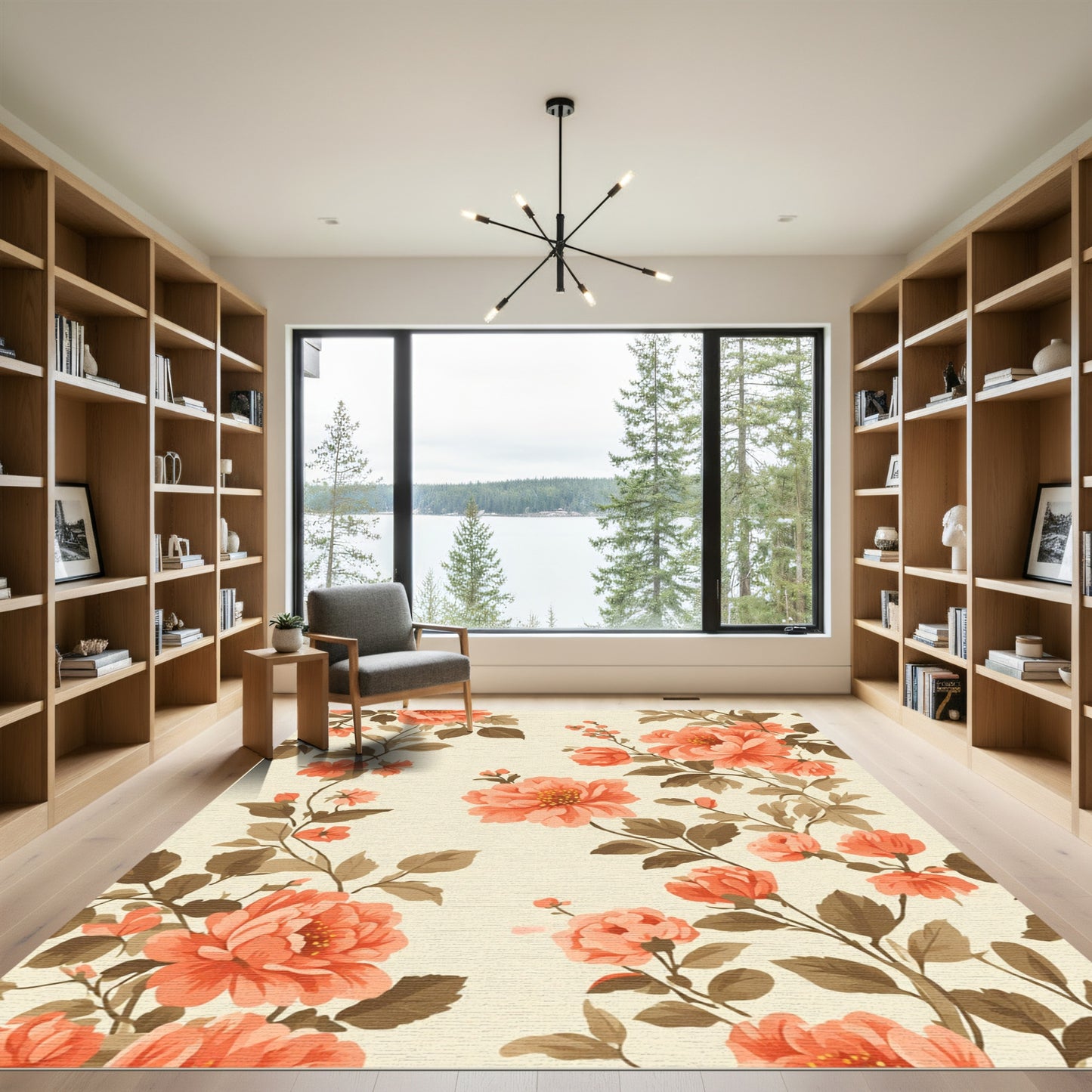 Coral Garden Floral Vine Rug