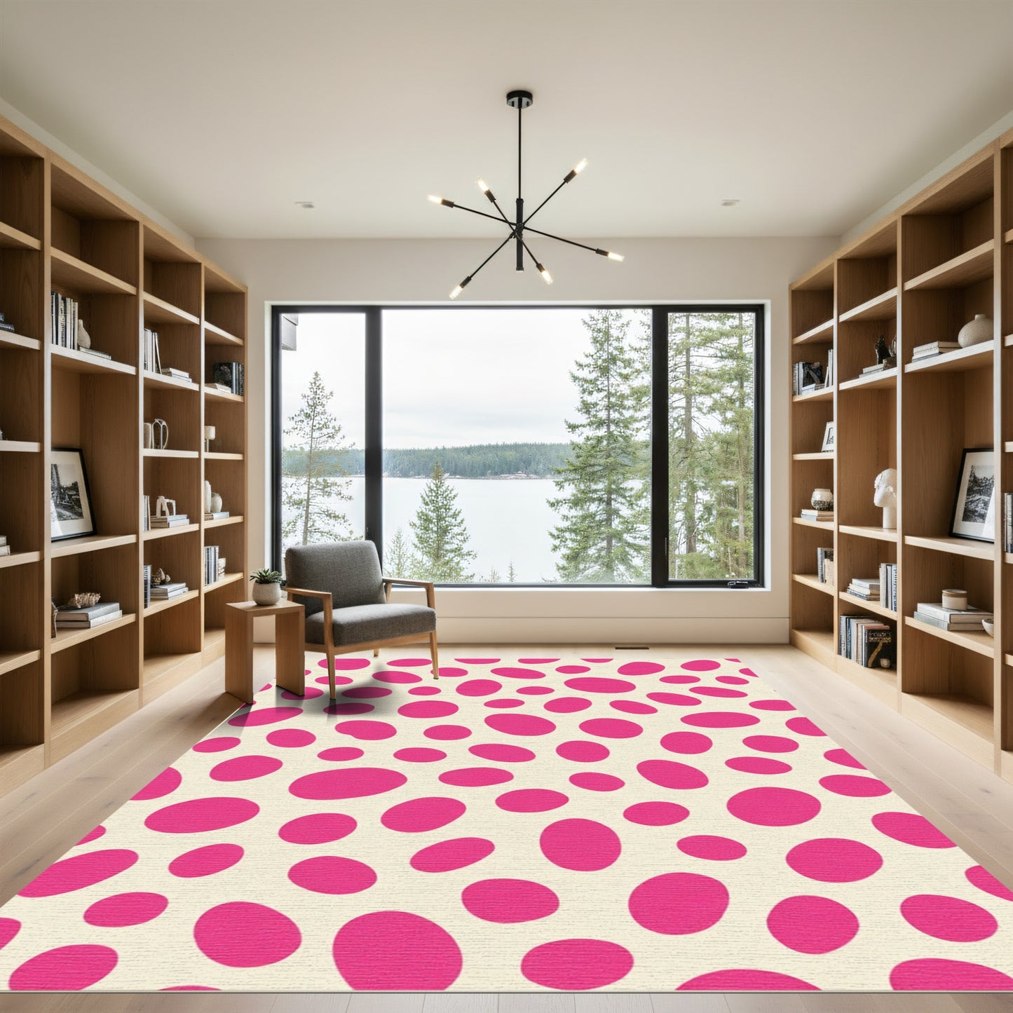 Bright Pink Ovate Spot Scatter Rug
