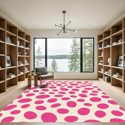 Bright Pink Ovate Spot Scatter Rug