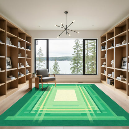 Emerald Geo Overlap Tunnel Rug