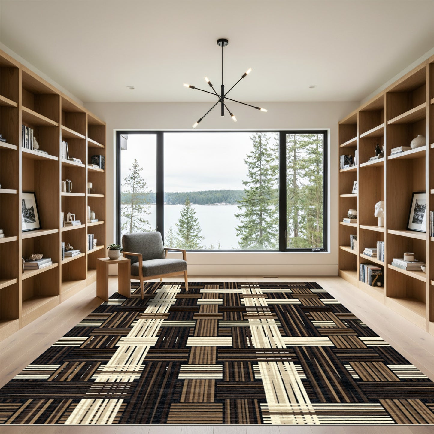Warm Earthy Interwoven Texture Rug