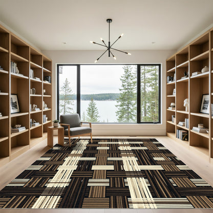 Warm Earthy Interwoven Texture Rug