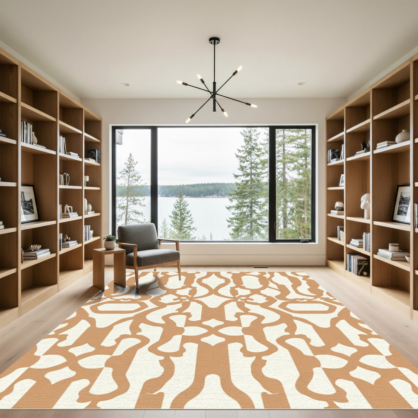Caramel Cream Organic Arch Lattice Rug