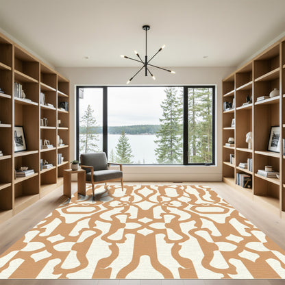 Caramel Cream Organic Arch Lattice Rug